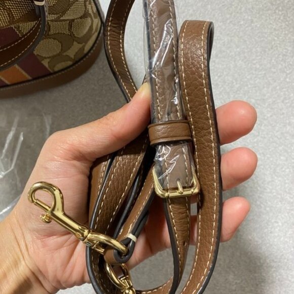 Coach  C8322 Mini Dempsey Bucket Bag in Signature Jacquard with Stripe - Picture 5 of 6